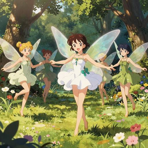 Realistic Fairy Garden Anime Poster