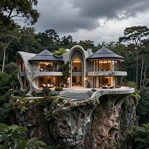 Ultra-Realistic AI Luxury Cliffside Mansion