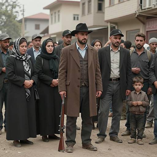 Urban Street Scene with Tense Atmosphere