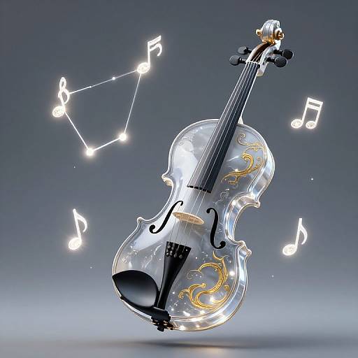 Hyper-Realistic Magical Crystal Violin