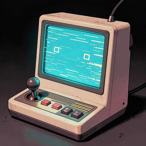 Retro Glitchy Game Console Art