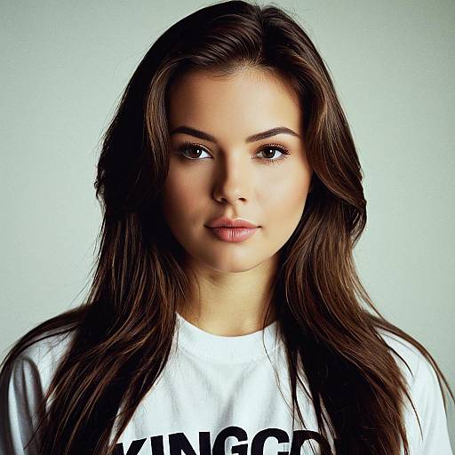 Realistic Portrait of a Girl in Shirt