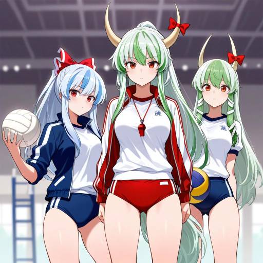 Dynamic Volleyball Girls with Unique Styles