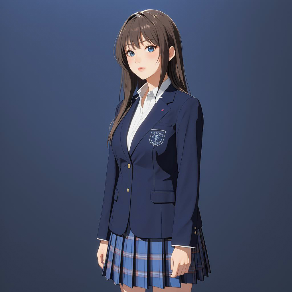 Thoughtful Senior in School Uniform Animation