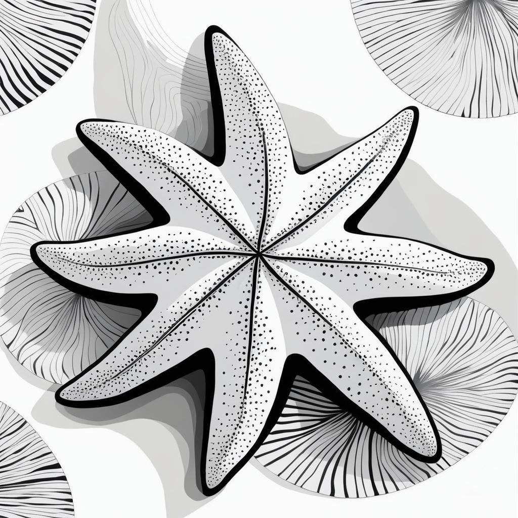 Minimalist Starfish Landscape Illustration