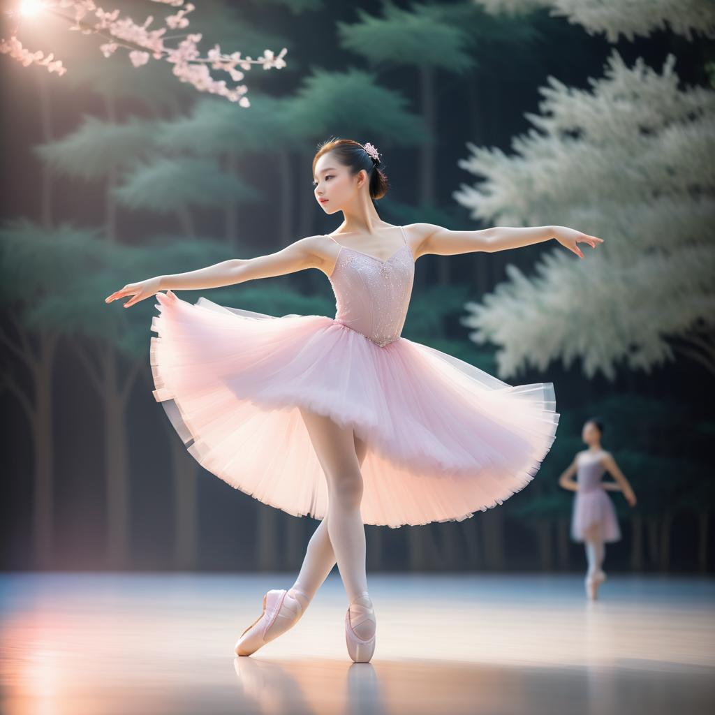 Elegant Korean Ballerina in Soft Focus