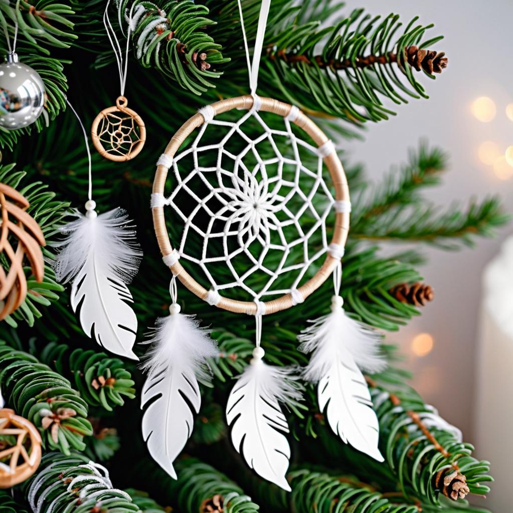 Christmas Dream Catchers on Fir Branch