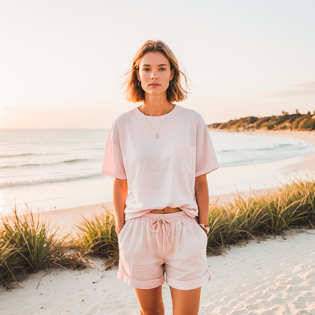 Relaxed Linen Outfit for Beach Wanderer