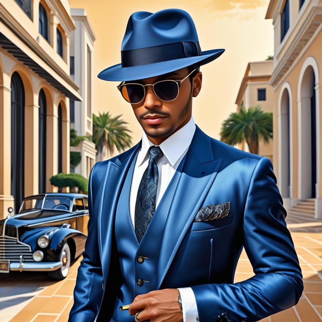 Art Deco Man in Stylish Fedora