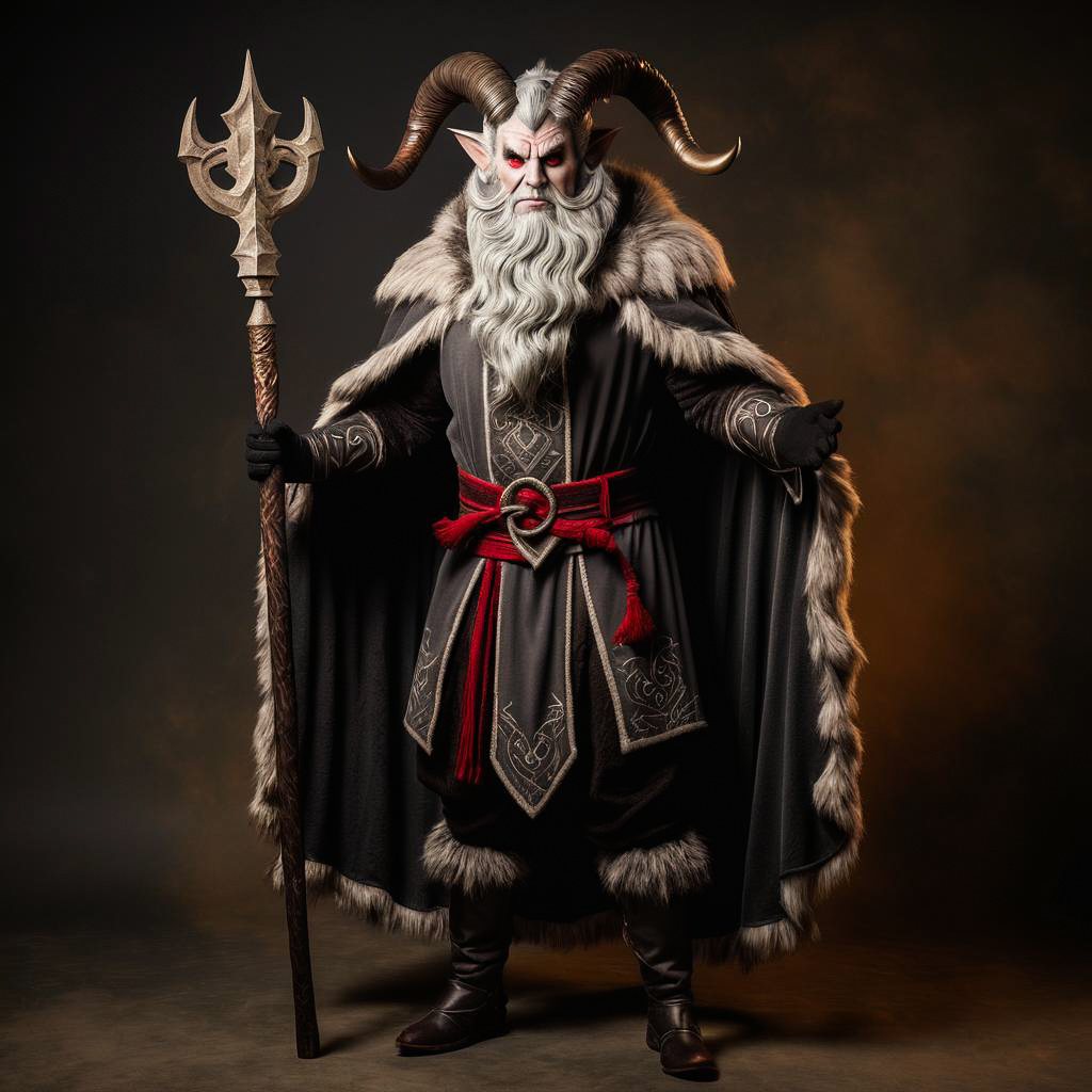 Elder in Krampus Costume Portrait