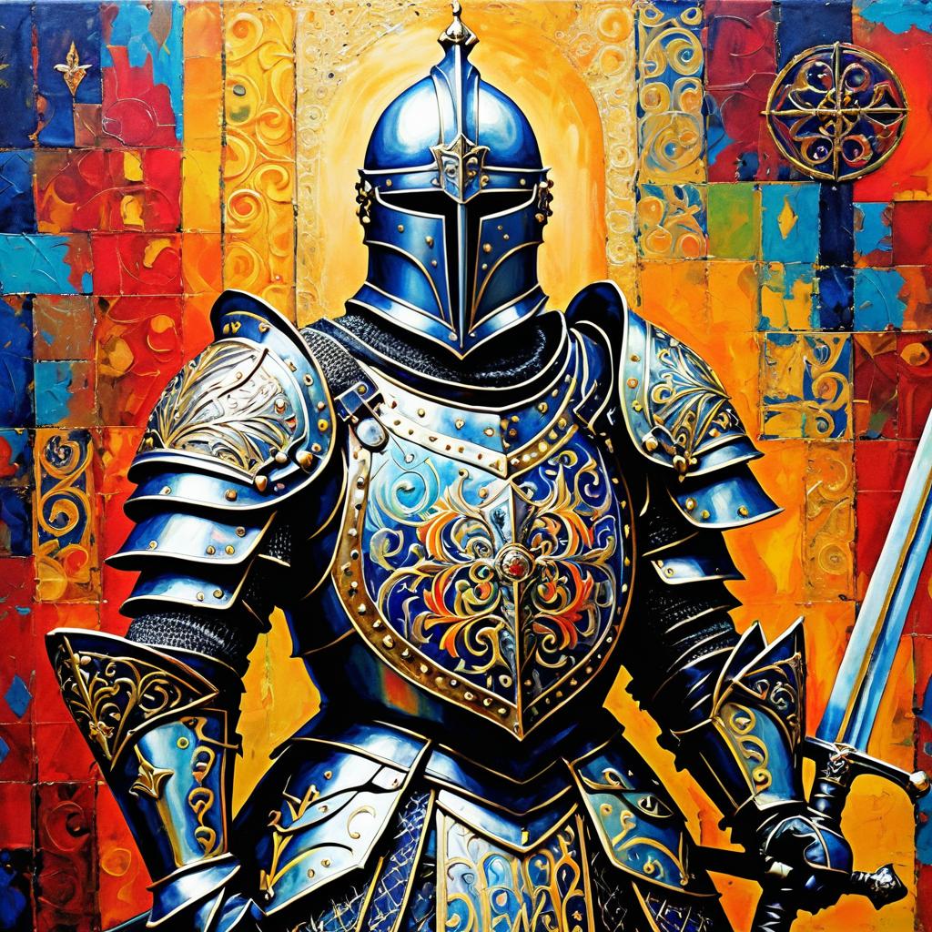 Vibrant Expressionistic Knight Painting