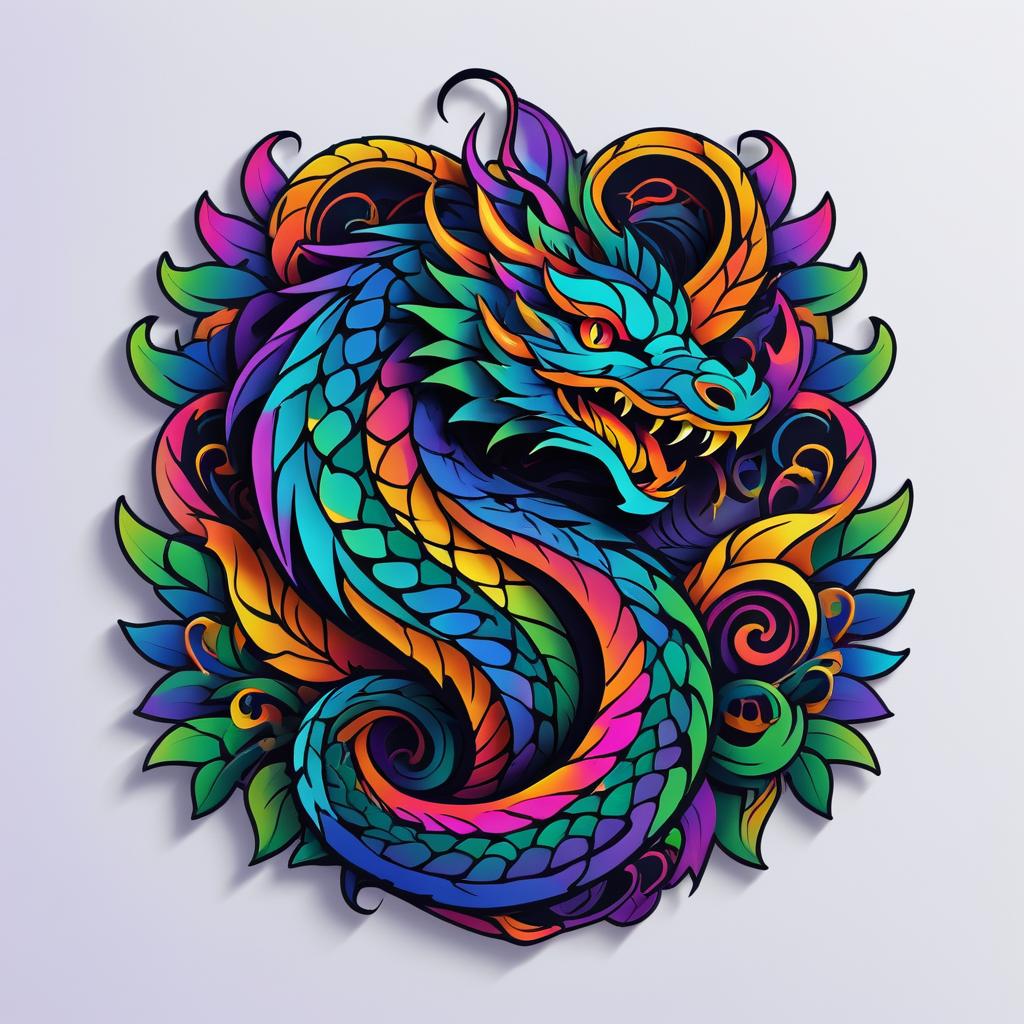 Vibrant Serpent Tattoo Logo Design