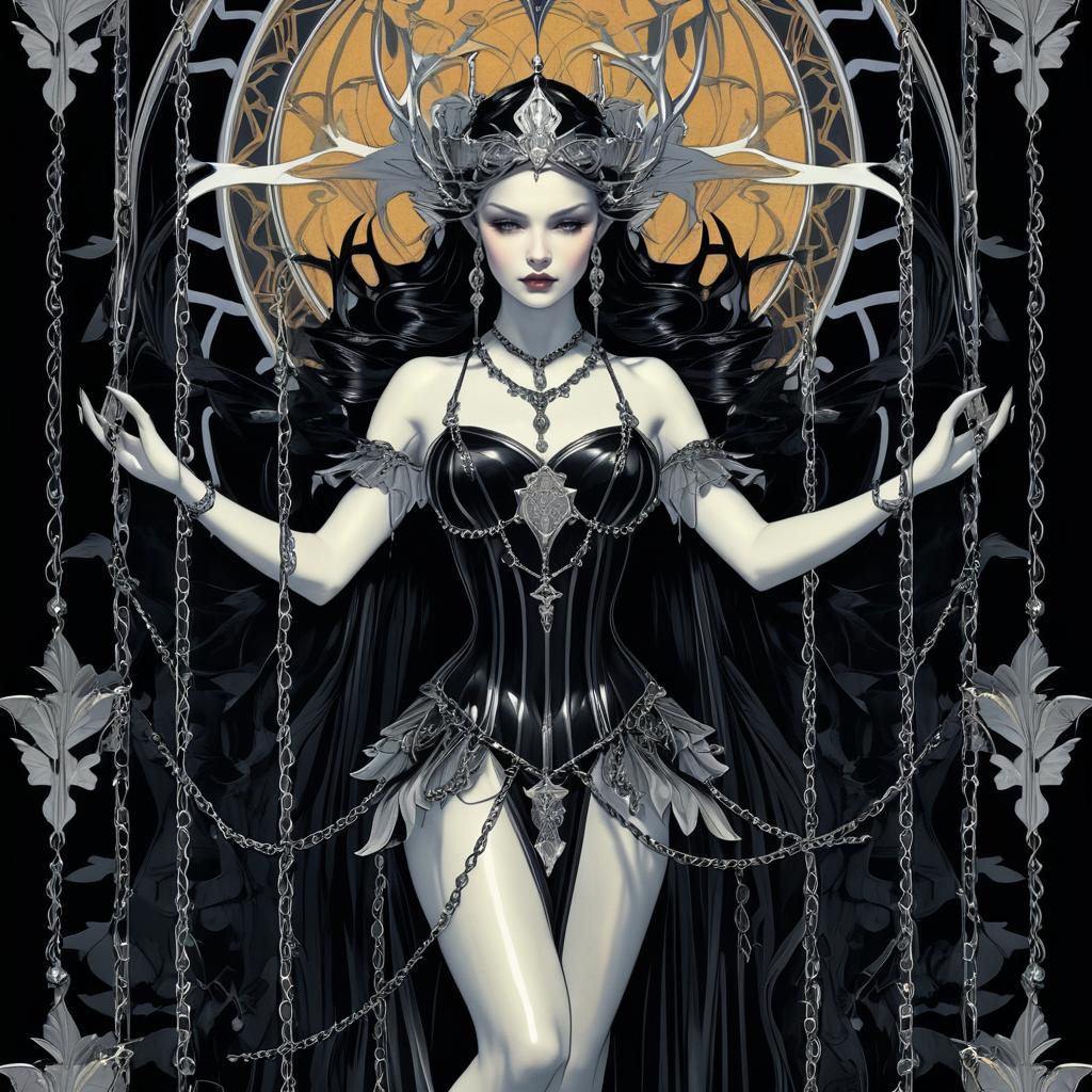 Dark Fantasy Tarot Card with Fairy