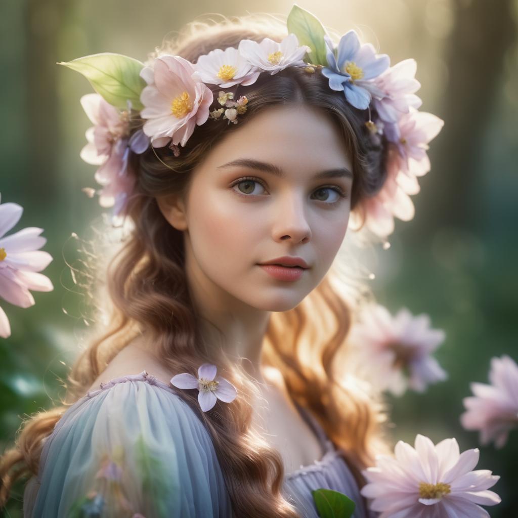 Whimsical Fairy Portrait in Ethereal Style