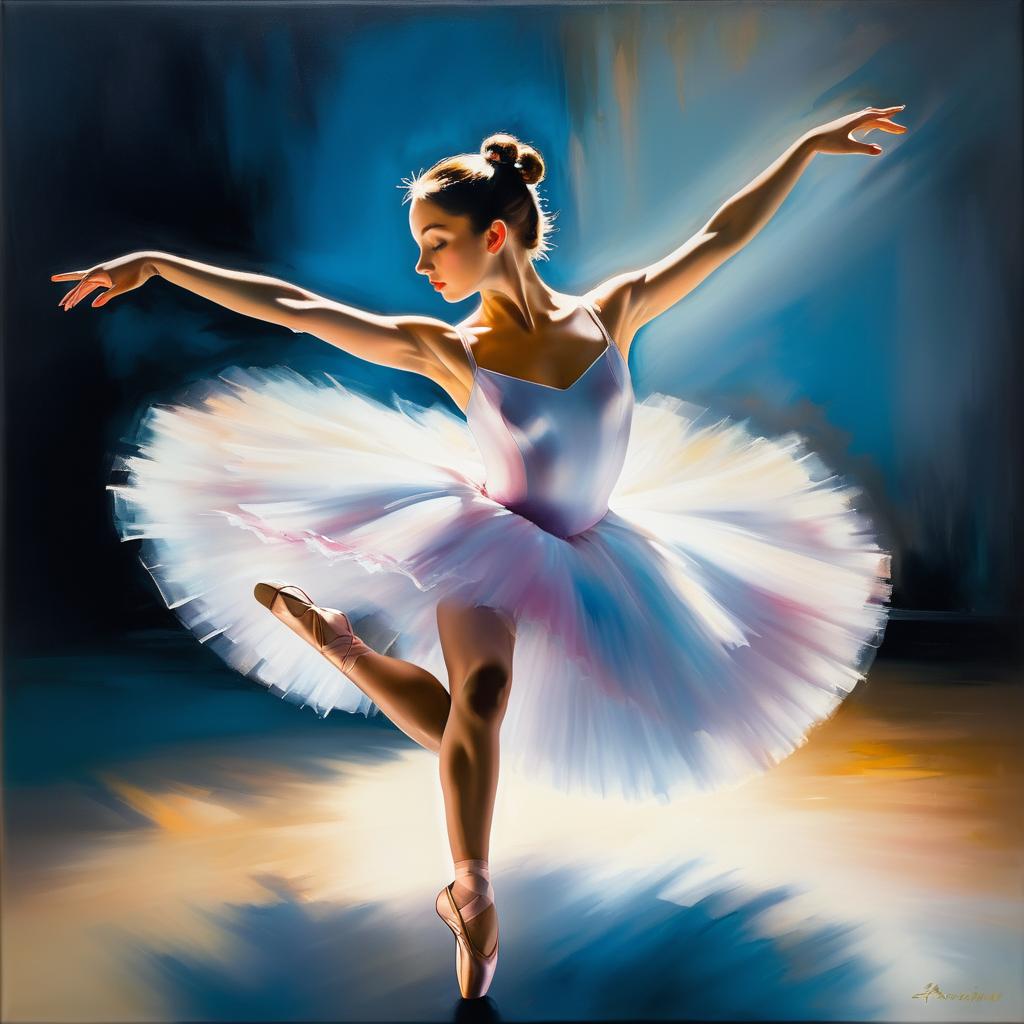 Graceful Ballerina in Dramatic Spotlight