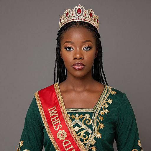 Regal Black Woman with Crown