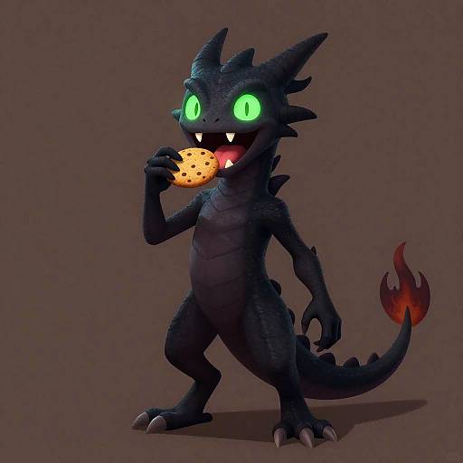 Happy Shadow Wyrm Eating Cookie