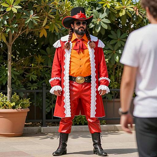 Man in 19th Century Cowboy Costume Outdoors