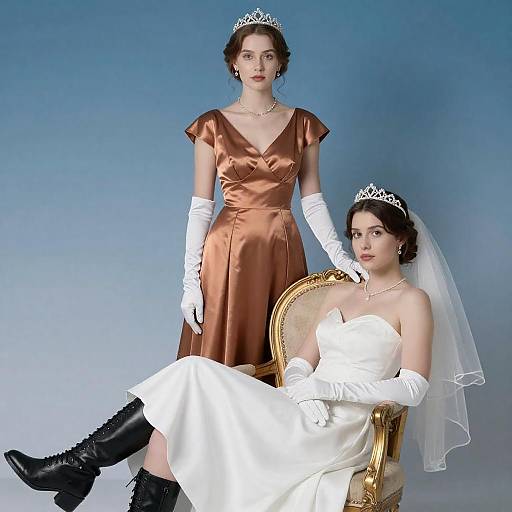 Elegant Vintage Portrait of Two Women