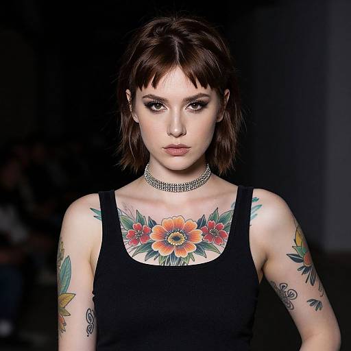 Confident Young Woman with Tattoos