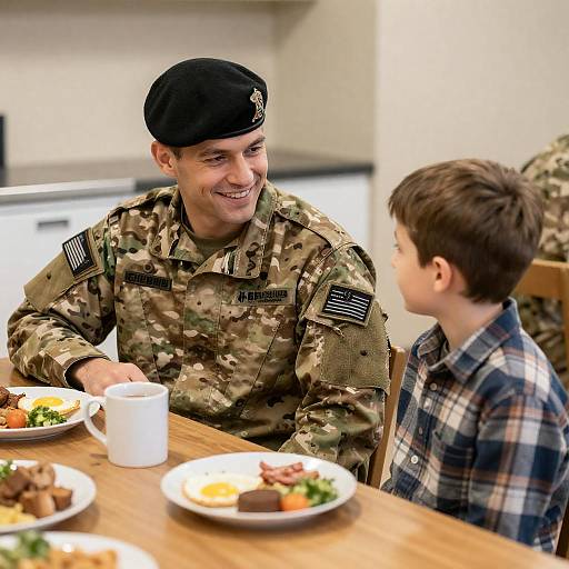 Heartwarming Moment Between Soldier and Boy
