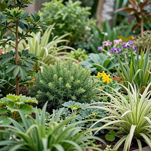 Lush Botanical Garden Close-Up