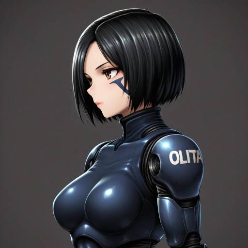 Illustration of Alita, battle angel alita in the style of Yajirushi (chanoma)