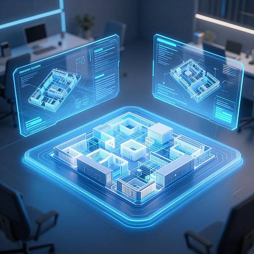 Futuristic 3D Floor Plan Interface