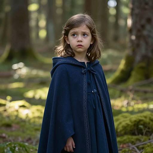 Curious Girl in Enchanted Forest