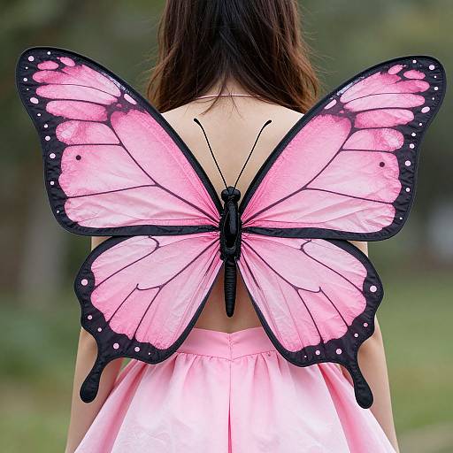Pink Butterfly Wings Costume Close-Up