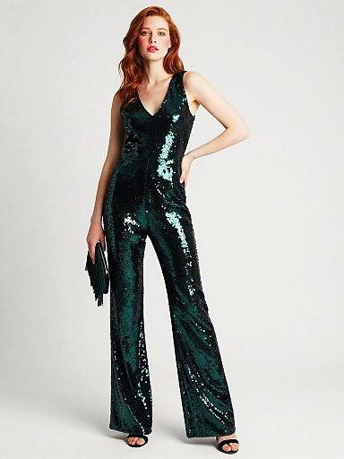 Rosy Redhead in Sequin Jumpsuit Studio