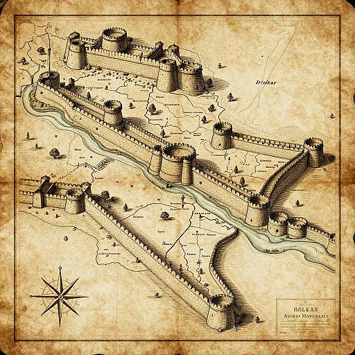 Holkar Era Vintage Parchment Map