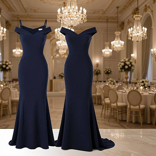 Sophisticated Navy Evening Gown Bridal Look