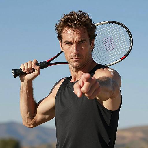 Dynamic Athlete in a Scenic Landscape