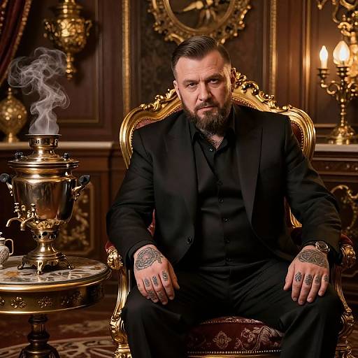 Bratva Boss in Luxurious Russian Room