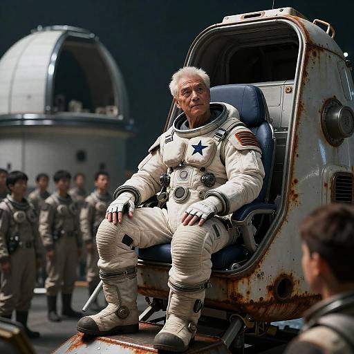 Retired Captain Addressing Cadets on Observatory