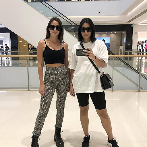 Fashionable Friends in a Modern Mall