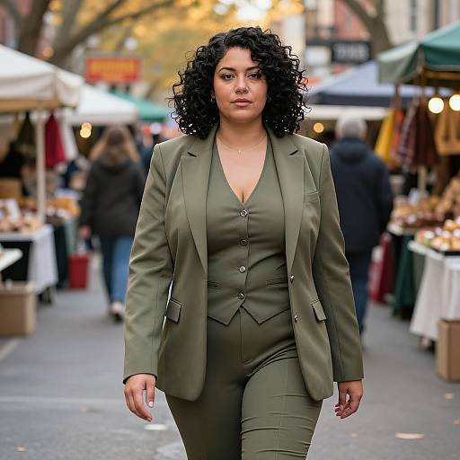 Realistic Street Photography of Woman in Market