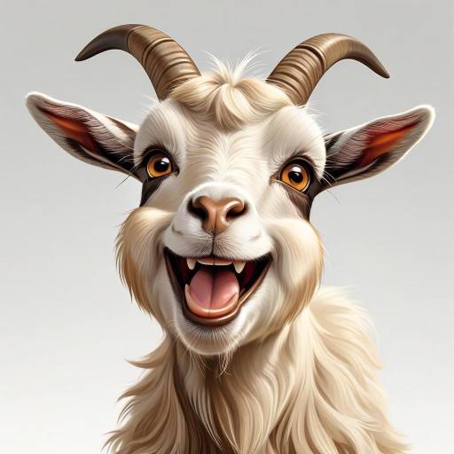 Joyful Cartoon Nigerian Dwarf Goat Illustration