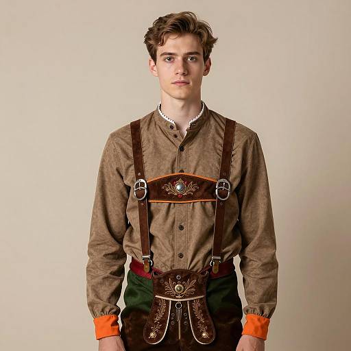 Young man in Bavarian traditional costume
