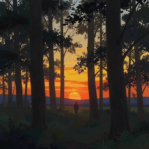 Vibrant Late-Night Forest Glow