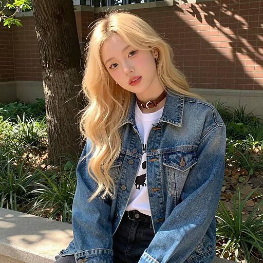 Young Blonde Woman Outdoor Portrait