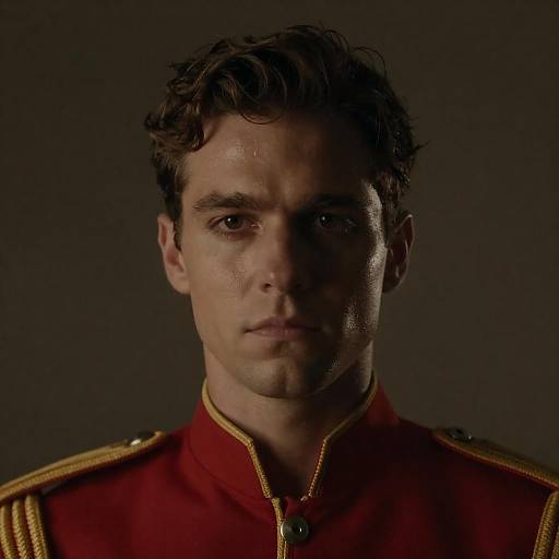 Serious Man in Red-Gold Uniform