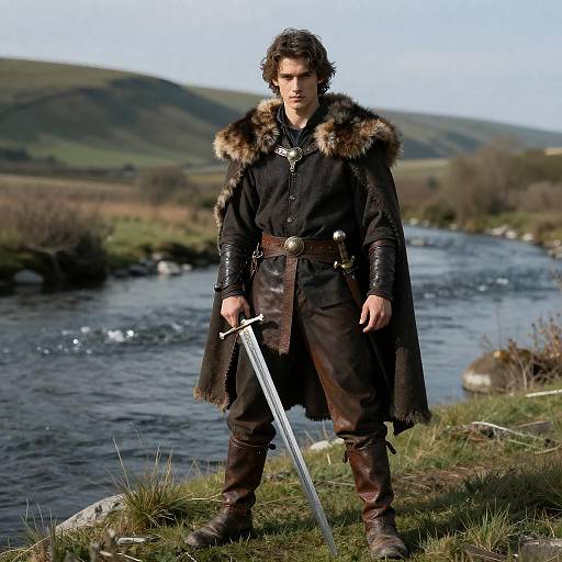 Young Warrior by the Riverbank