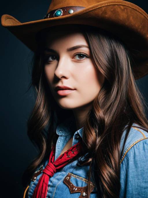 Woman in Cowgirl Costume Close-Up