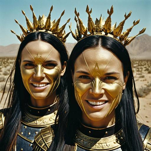 Golden Crowned Warriors in Desert