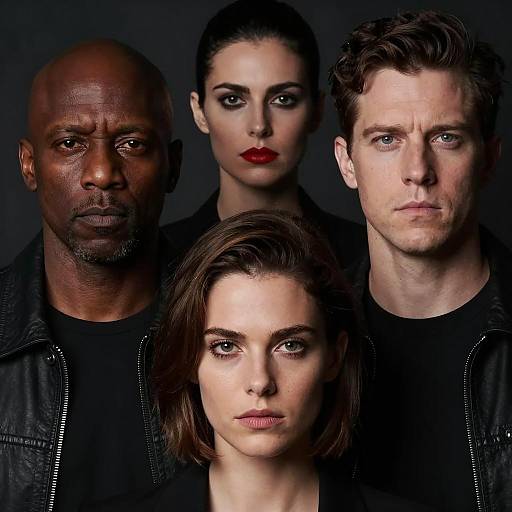 Dramatic Group Portrait with High Contrast