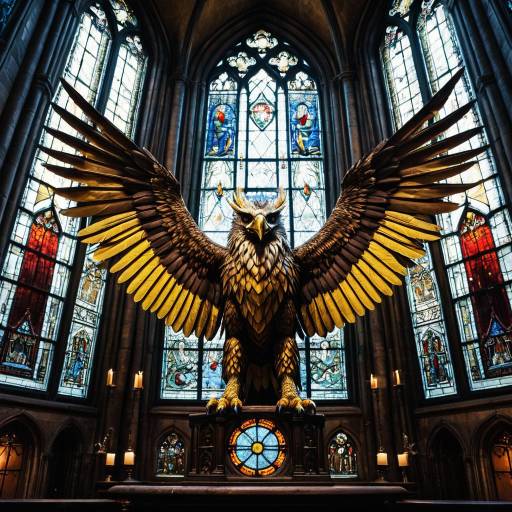 Mystical Gryphon in Vibrant Interior Scene