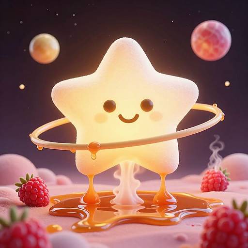 Surreal Candy Planet with Caramel Rivers