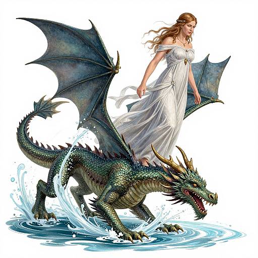 Dragon Attacks Woman of Apocalypse